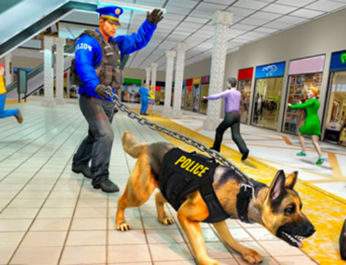 US Police Dog Shopping Mall